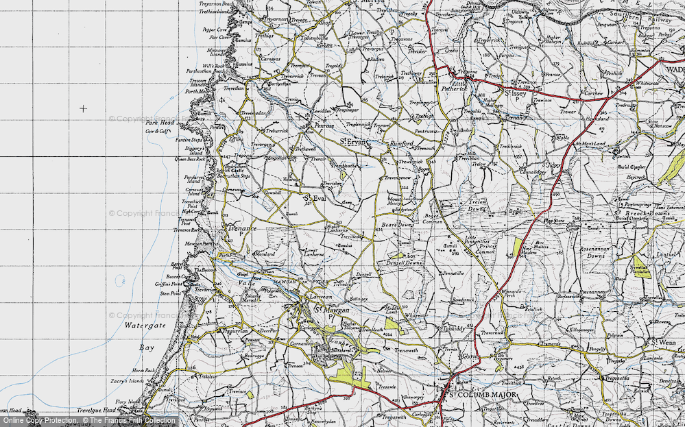Old Map of St Eval, 1946 in 1946