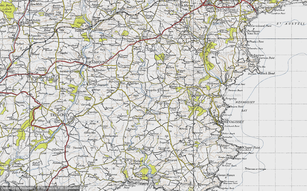 Old Map of Historic Map covering Bosue in 1946