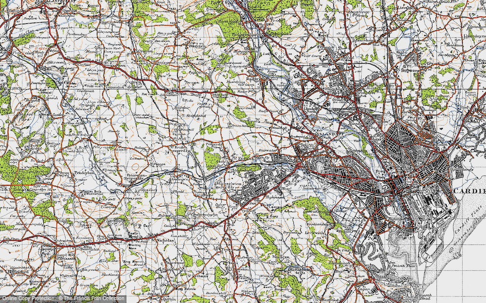 Old Map of St Fagans, 1947 in 1947