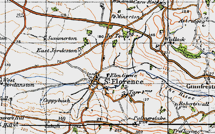 Old map of St Florence in 1946