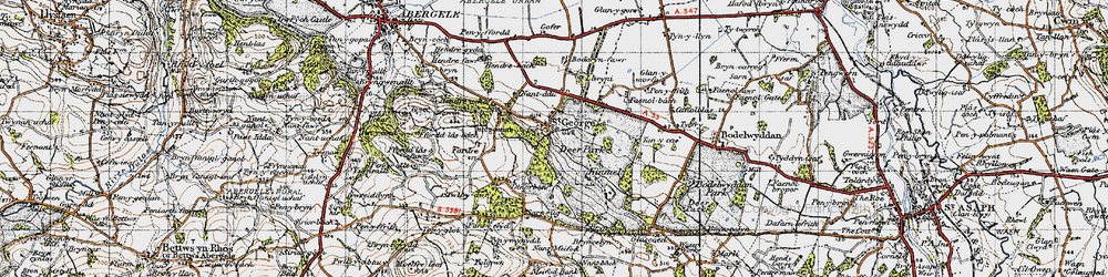 Old map of Bodoryn Fawr in 1947