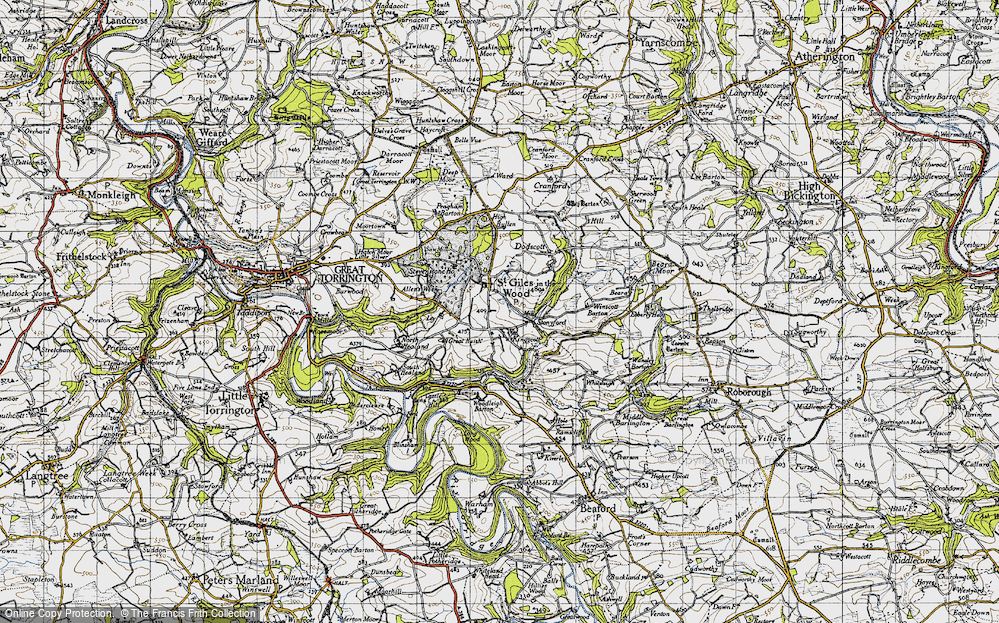 Old Map of St Giles in the Wood, 1946 in 1946