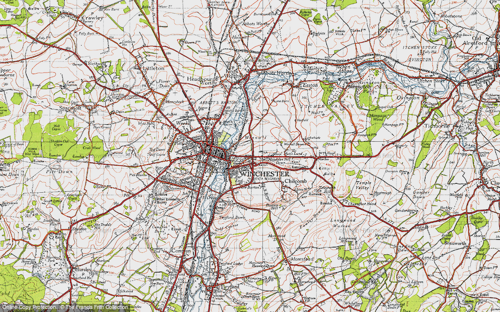 Old Map of St Giles's Hill, 1945 in 1945