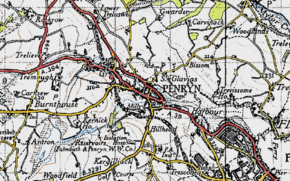 Old map of St Gluvias in 1946