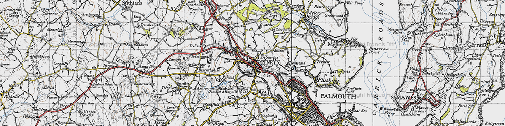 Old map of St Gluvias in 1946