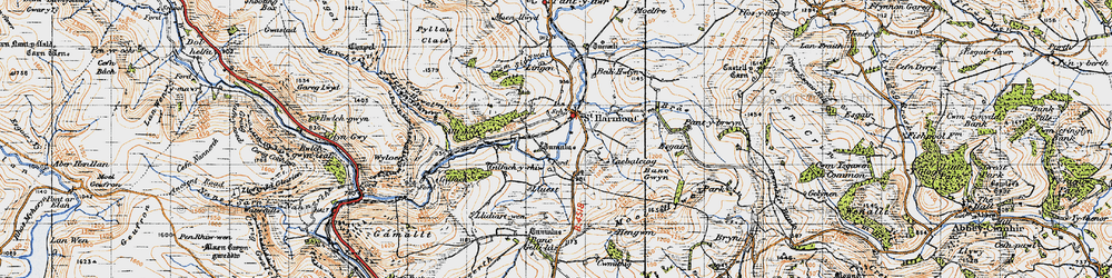Old map of Banc Gwyn in 1947