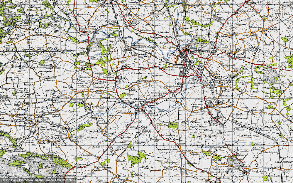 Old Map of St Helen Auckland, 1947 in 1947
