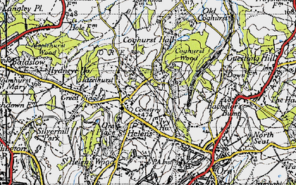 Old map of St Helen's in 1940