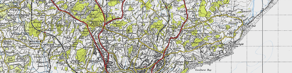 Old map of St Helen's in 1940