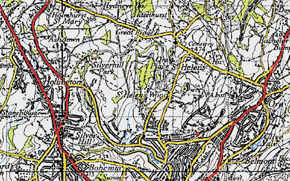 Old map of St Helen's Wood in 1940