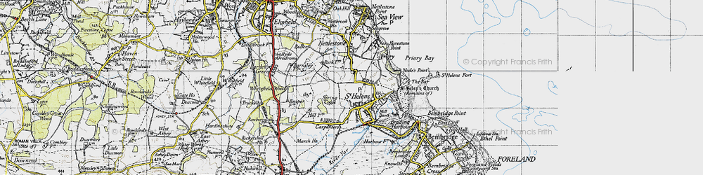 Old map of St Helens in 1945
