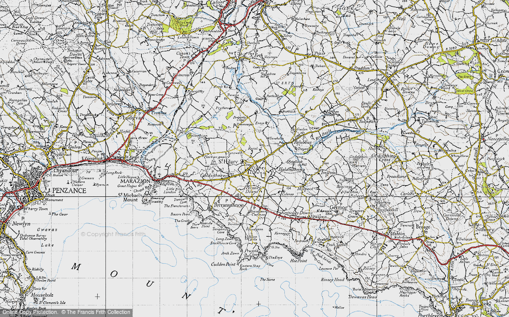 Old Map of Historic Map covering Ennys in 1946