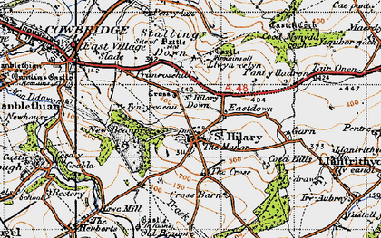 Old map of St Hilary in 1947