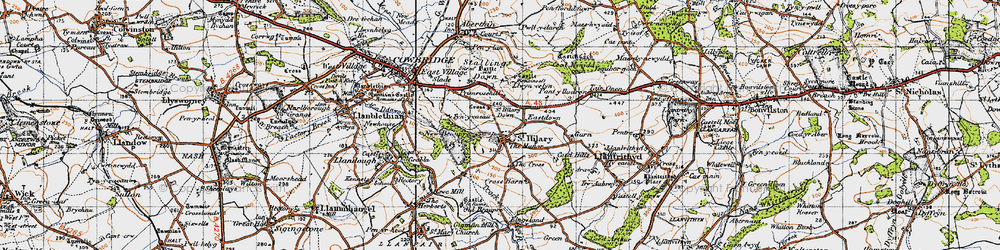Old map of St Hilary in 1947