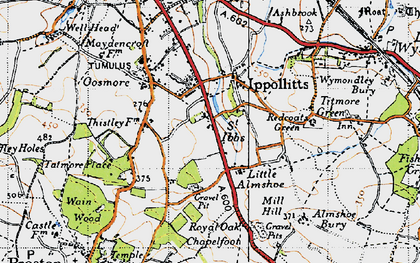 Old map of St Ibbs in 1946