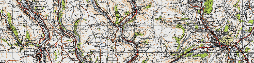 Old map of St Illtyd in 1947