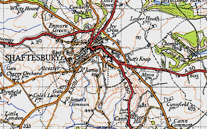 Old map of St James in 1945