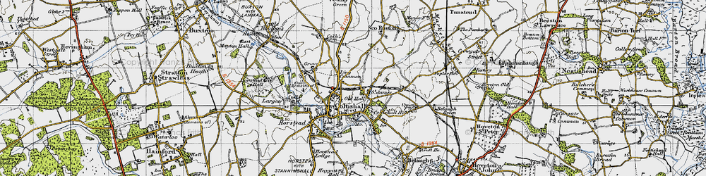 Old map of St James in 1945