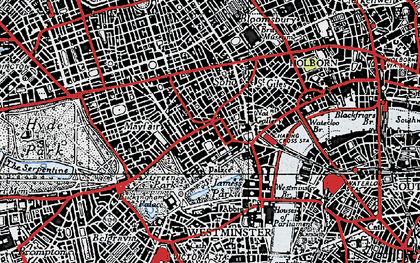 Old map of St James in 1945