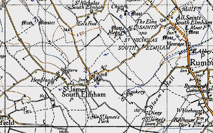 Old map of St James South Elmham in 1946