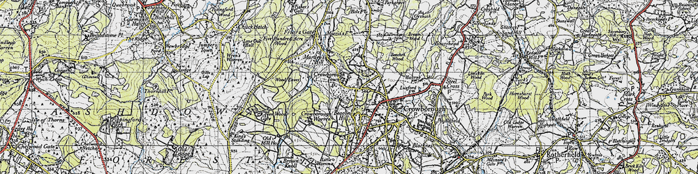 Old map of St John's in 1940