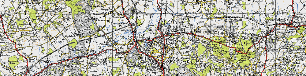 Old map of River Darent in 1946