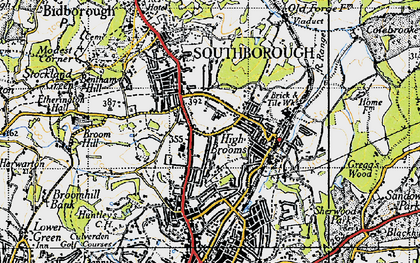 Old map of St John's in 1946