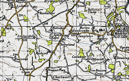Old map of St John's Chapel in 1946