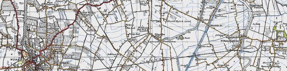 Old map of St John's Fen End in 1946