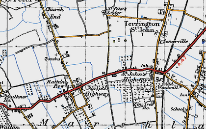 Old map of St John's Highway in 1946