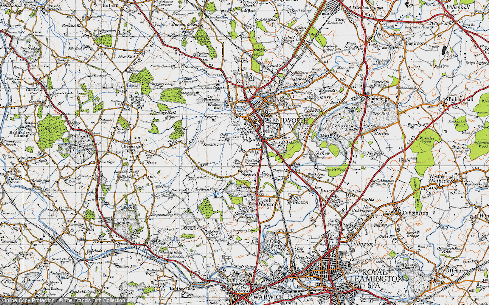 Old Map of Historic Map covering Warwickshire in 1947