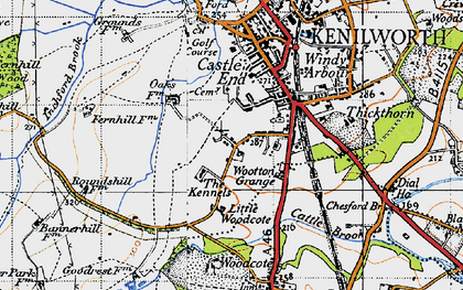 Old map of St Johns in 1947