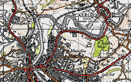 Old map of St Julians in 1946