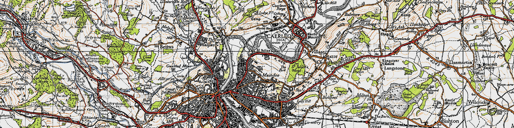 Old map of St Julians in 1946