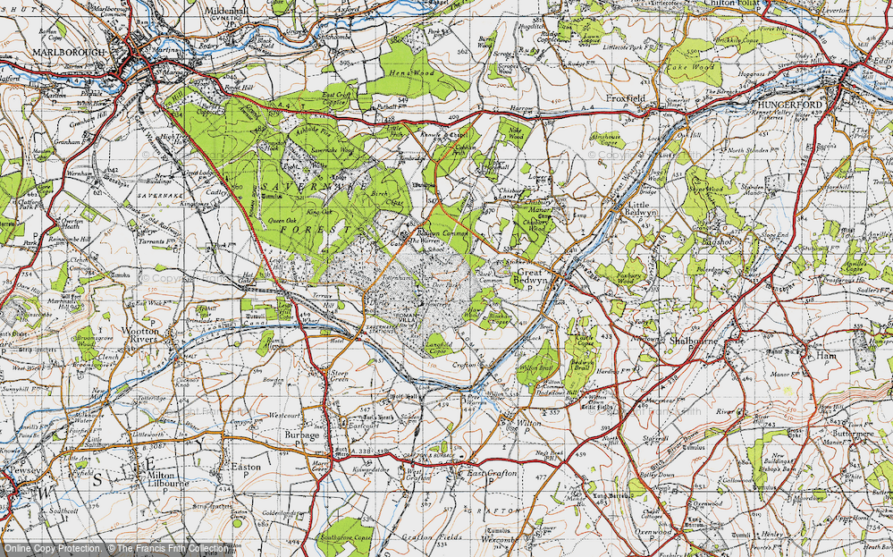 Old Map of Historic Map covering Langfield Copse in 1940