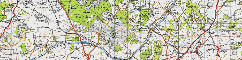 Old map of Bedwyn Common in 1940