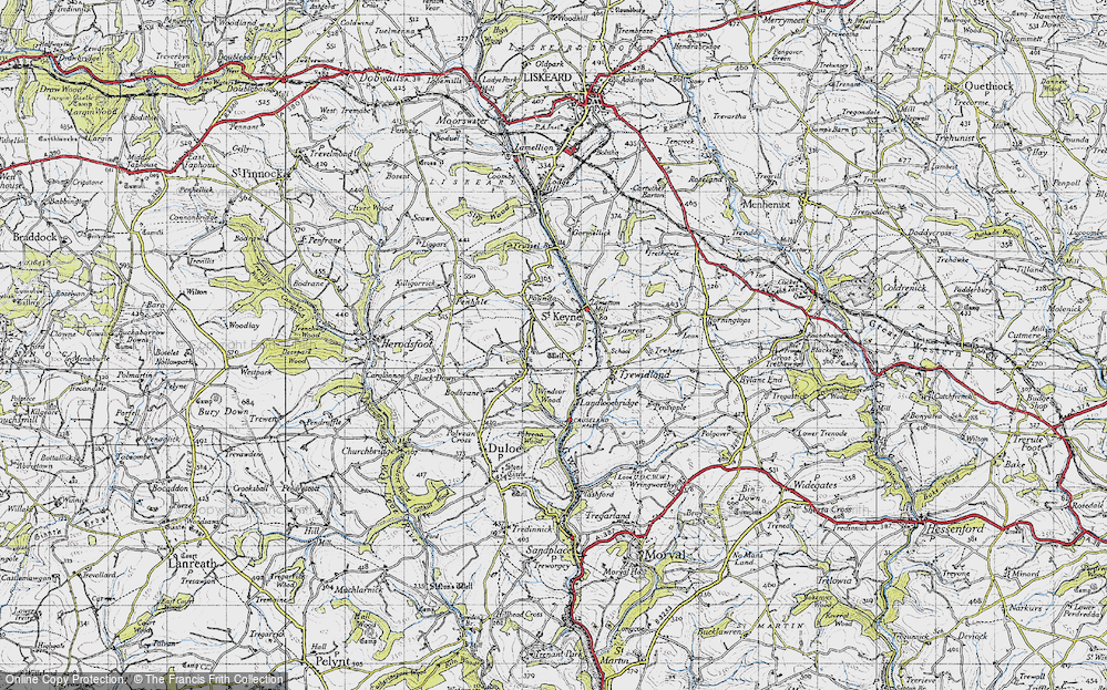 Old Map of Historic Map covering West Trevillies in 1946