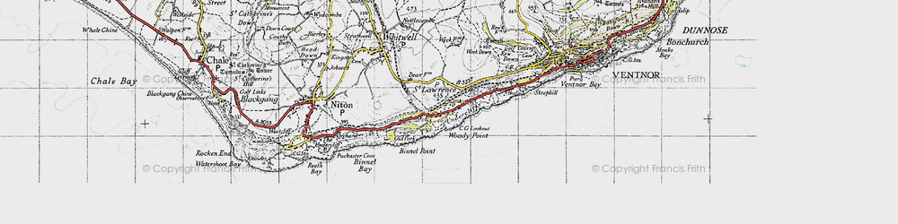 Old map of Binnel Point in 1945