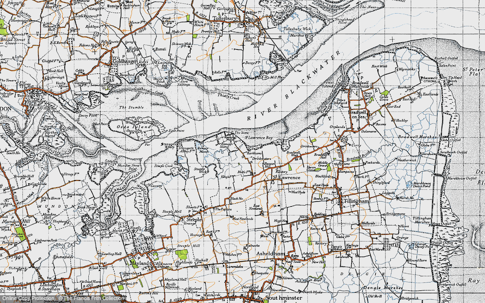 Old Map of St Lawrence, 1945 in 1945