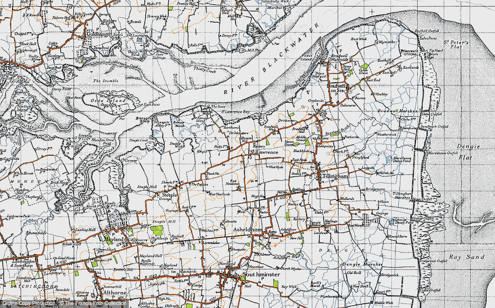 Old Map of St Lawrence, 1945 in 1945