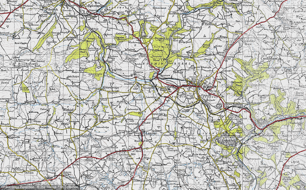 Old Map of Historic Map covering Laveddon in 1946