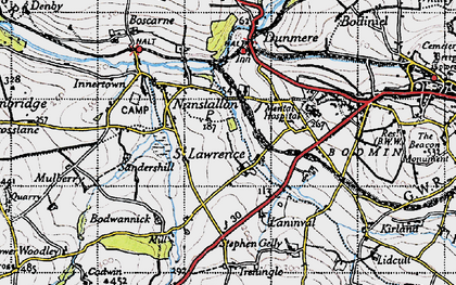 Old map of St Lawrence in 1946