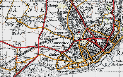 Old map of St Lawrence in 1947