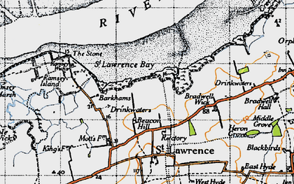Old map of St Lawrence Bay in 1945
