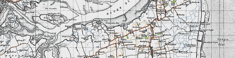 Old map of St Lawrence Bay in 1945