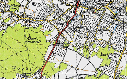 Old map of West Malling Aerodrome in 1946