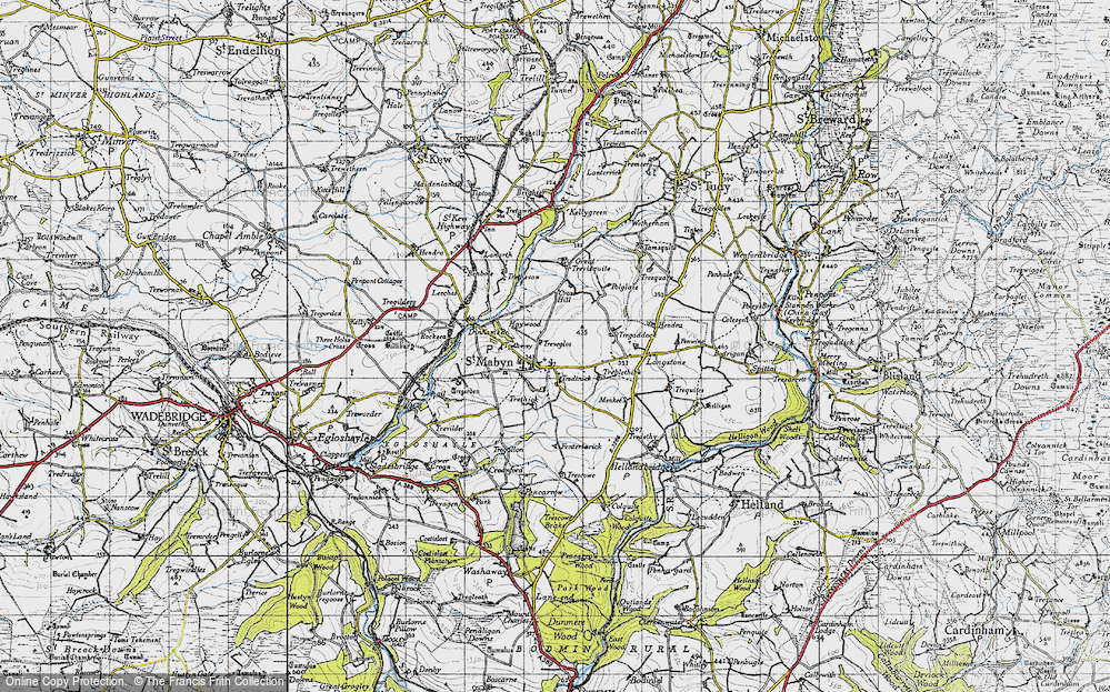 Old Map of Historic Map covering Trethevy in 1946