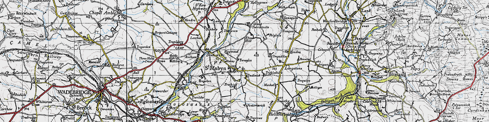 Old map of St Mabyn in 1946