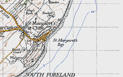 Old map of St Margaret's Bay in 1947