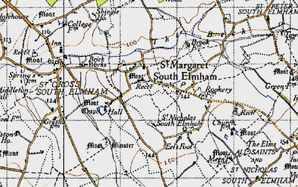 Old map of St Margaret South Elmham in 1946